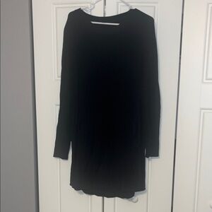 Athleta Black Long-Sleeve Sweatshirt Dress